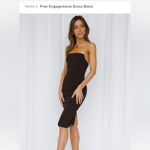 Strapless black hello molly dress